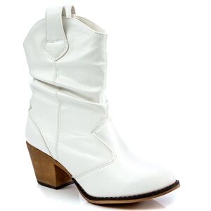 Charles Albert Modern Western Cowboy Boots Pull Up Low Heel Mid-Calf- Size 8